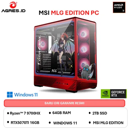MSI MLG EDITION PC AMD RYZEN 7 9700X RTX 5070 TI 16GB - RAM 64GB 2TB - RAKITAN PC GAMING gambar 2